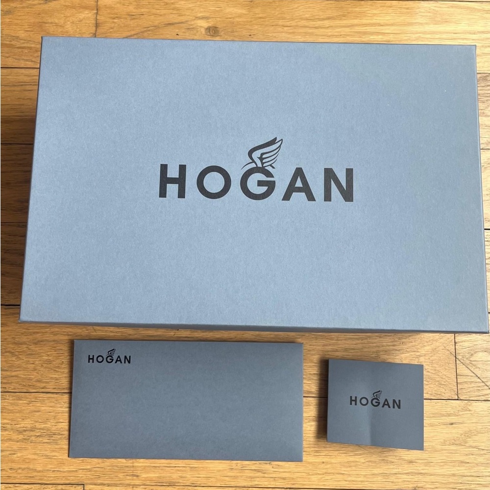 Medium Brand New Hogan Shoe Box with Envelope and Care Note